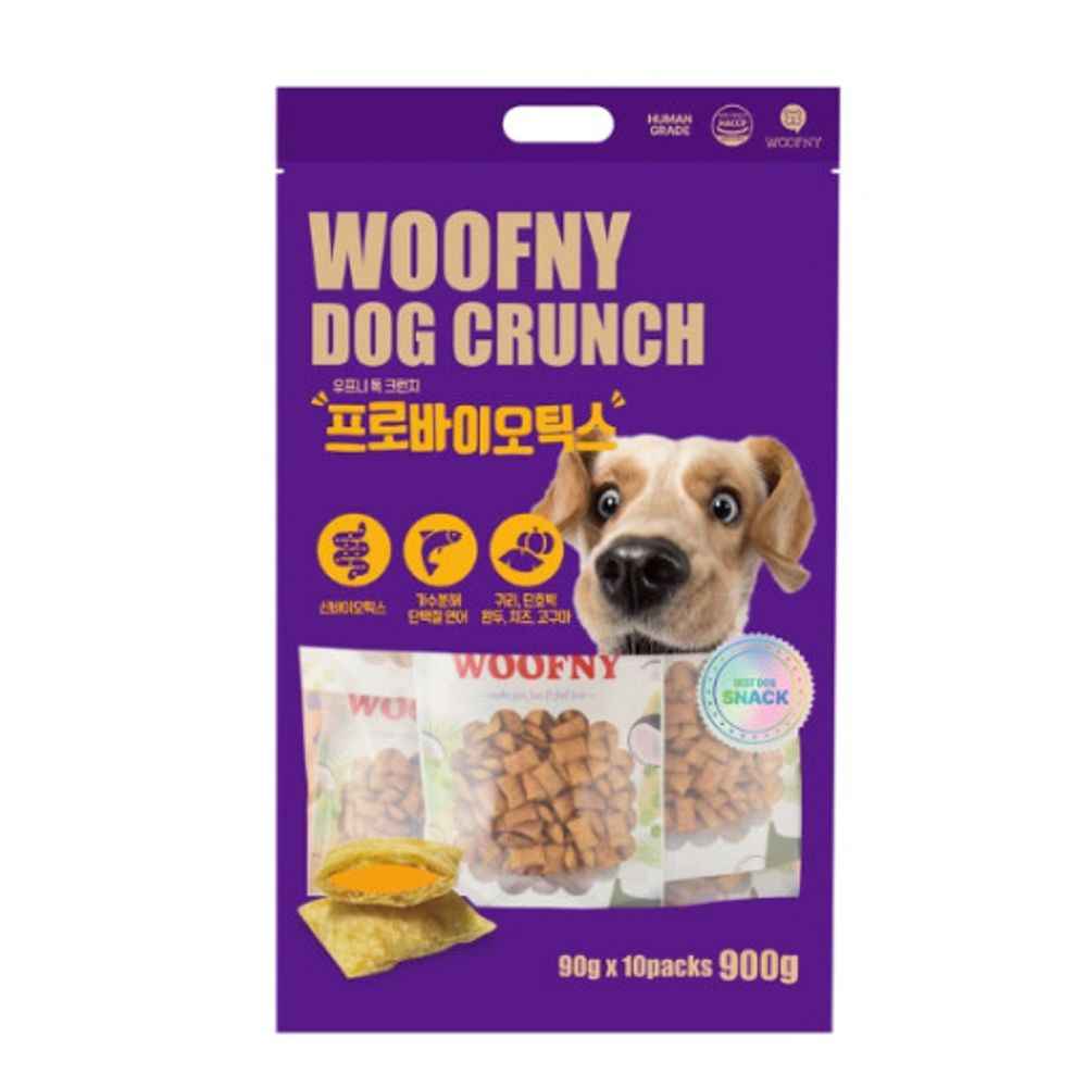 [ARK] Woofny Dog Crunch Probiotics_Dog Treats, Hydrolyzed Protein, 19 Premium Live Probiotics, Gut Health _Made in Korea